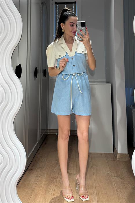 Overs Garnili Şort Tulum