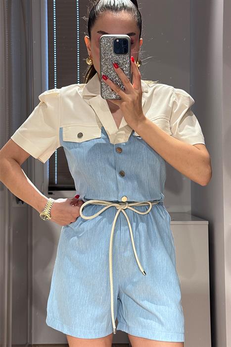 Overs Garnili Şort Tulum