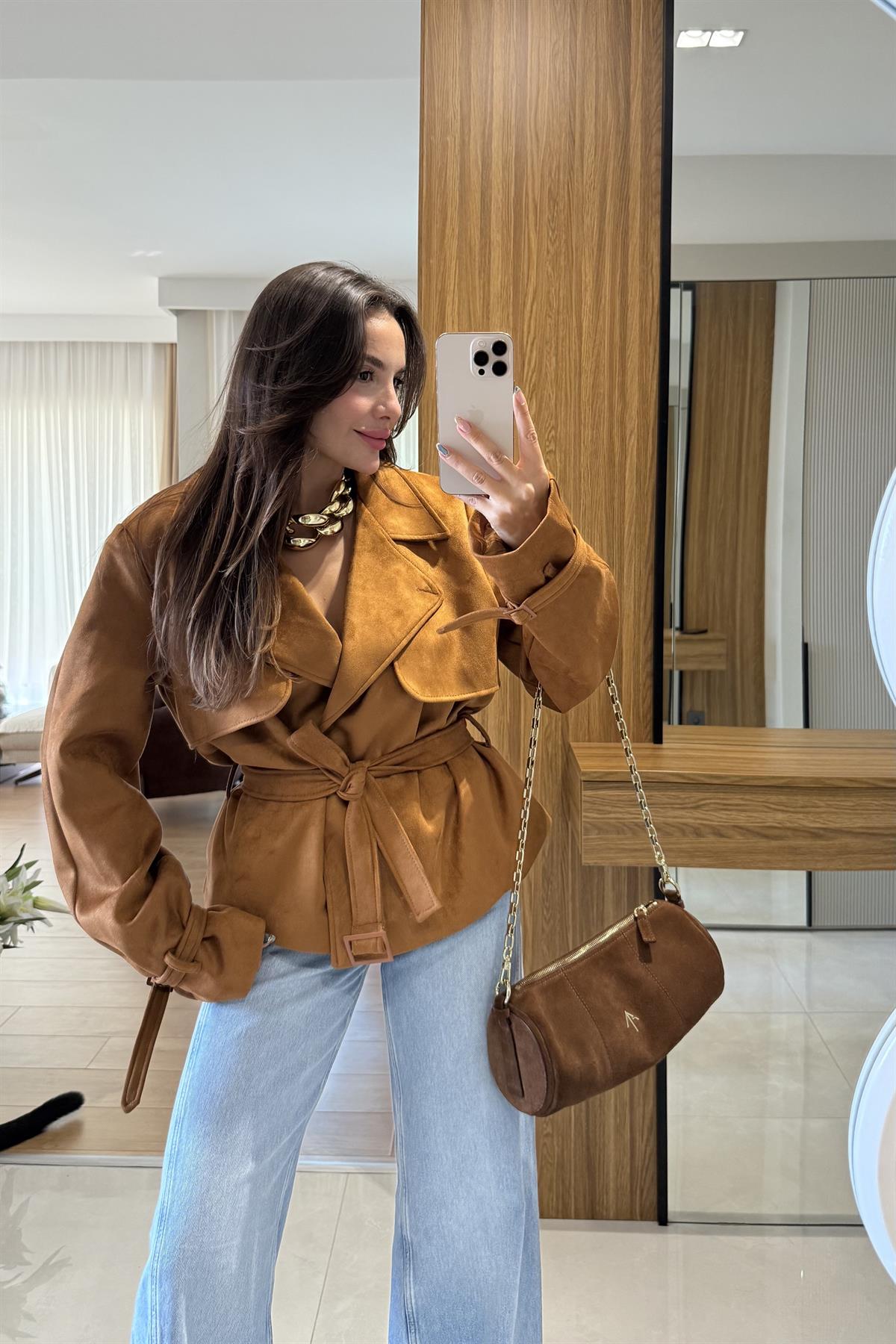 Palmina Taba Süet Ceket