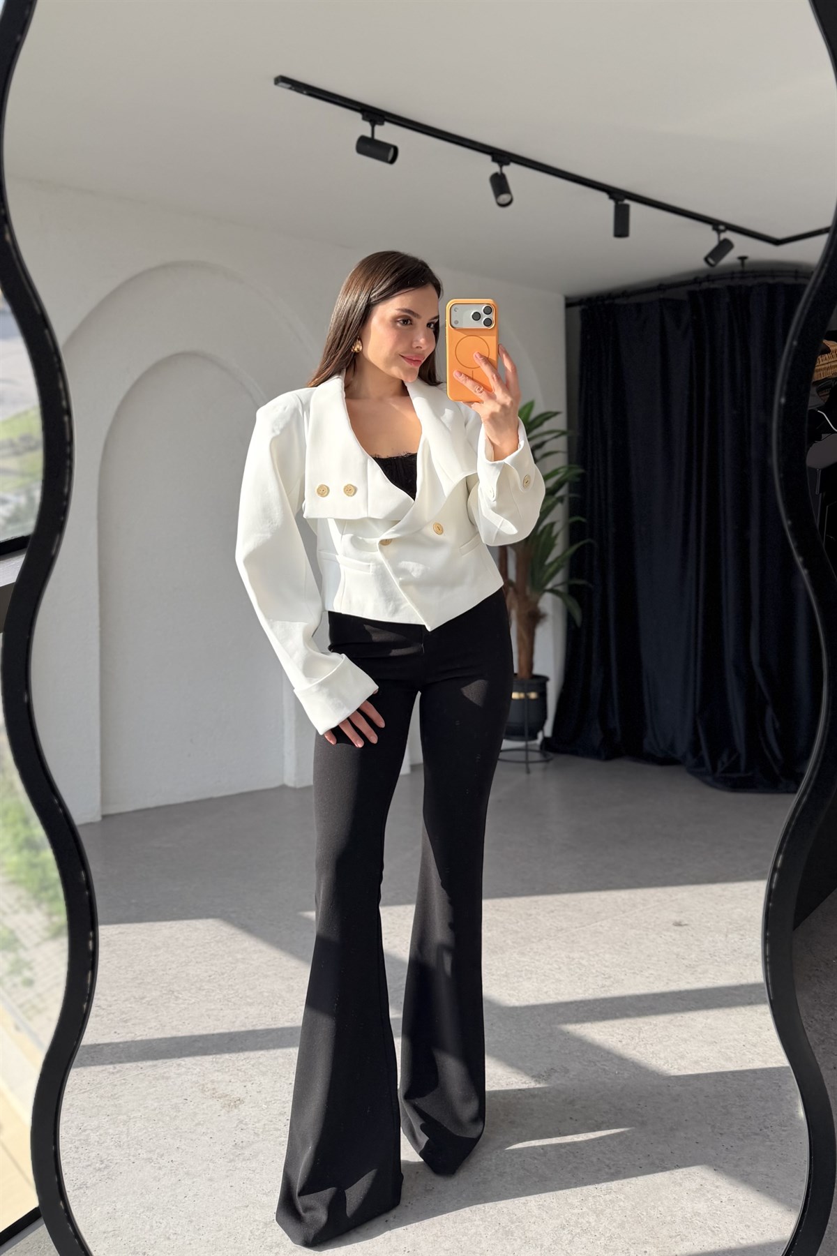 Paper Beyaz Vatkalı Ceket