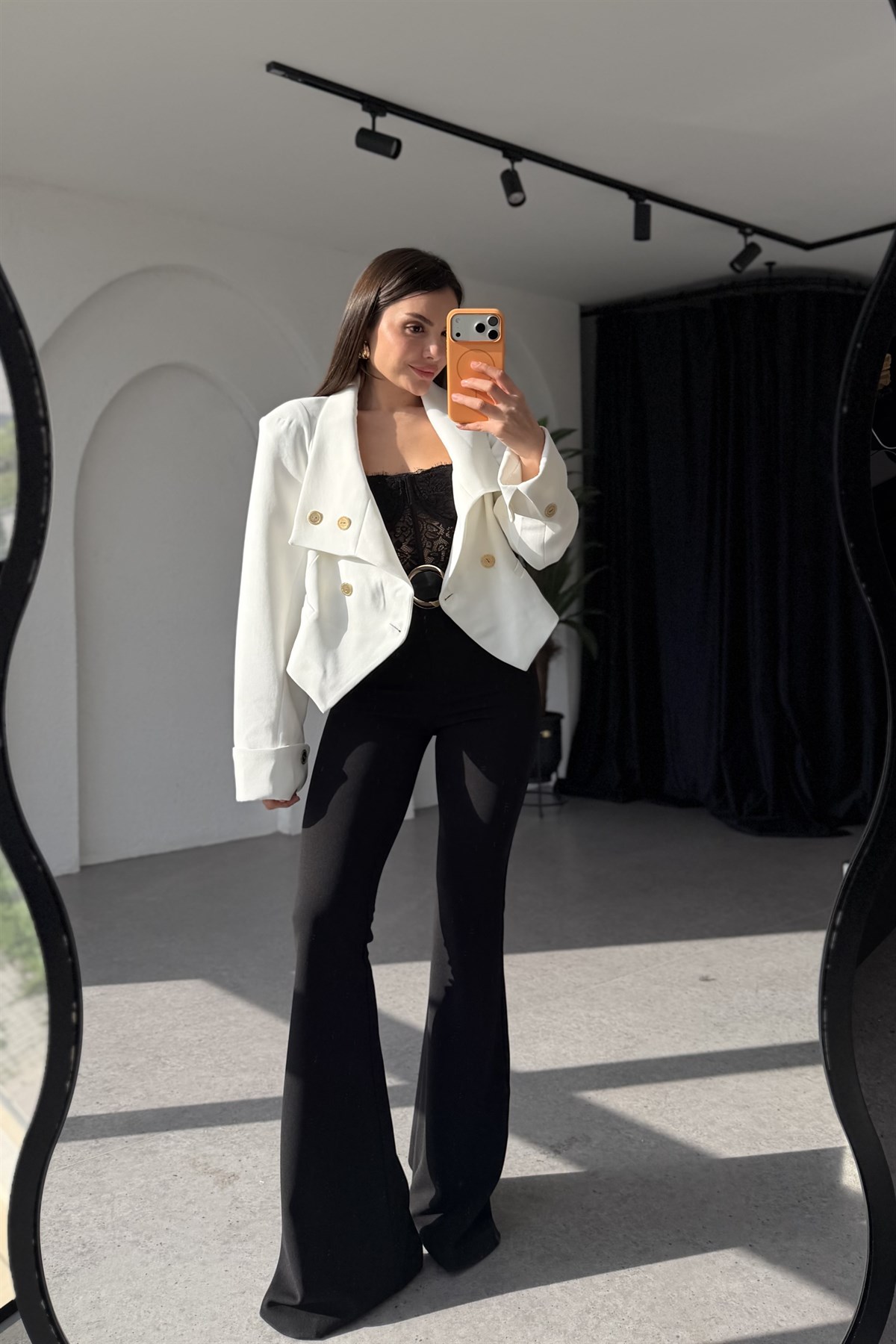 Paper Beyaz Vatkalı Ceket