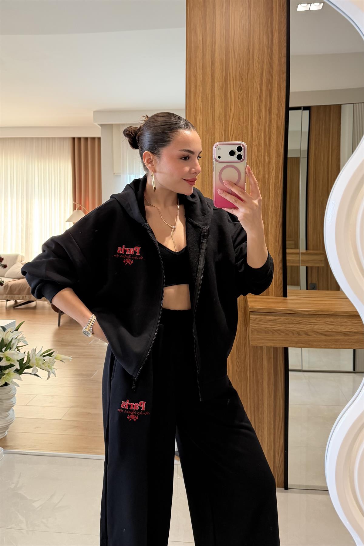 Paris Siyah İkili Eşofman Takımı