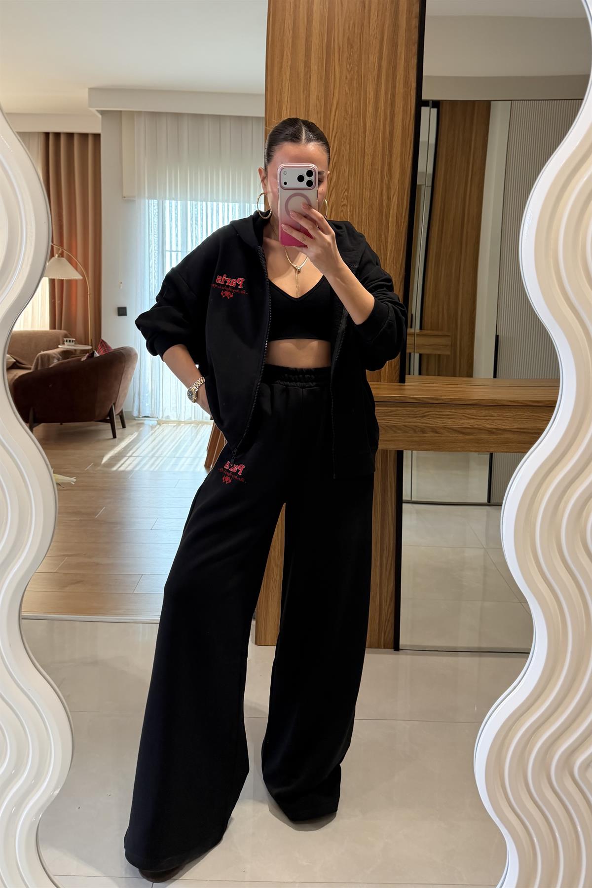 Paris Siyah İkili Eşofman Takımı