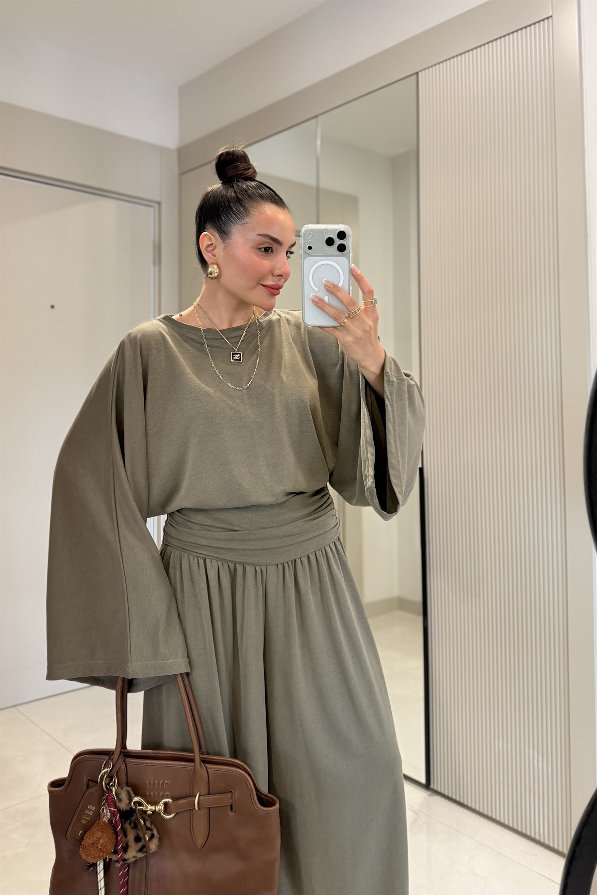Parisian Haki Bel Drapeli İkili Takım