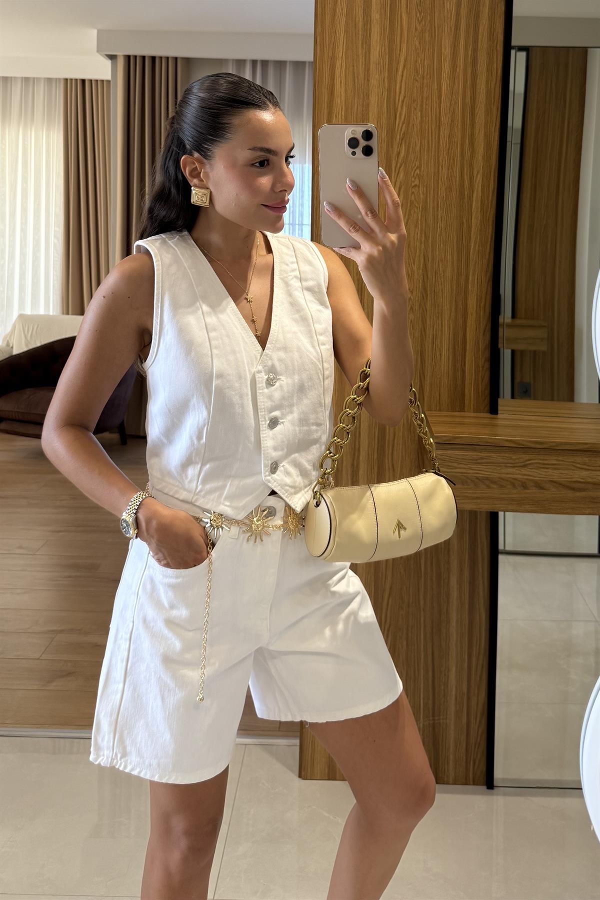 Parker Beyaz Kot Yelek