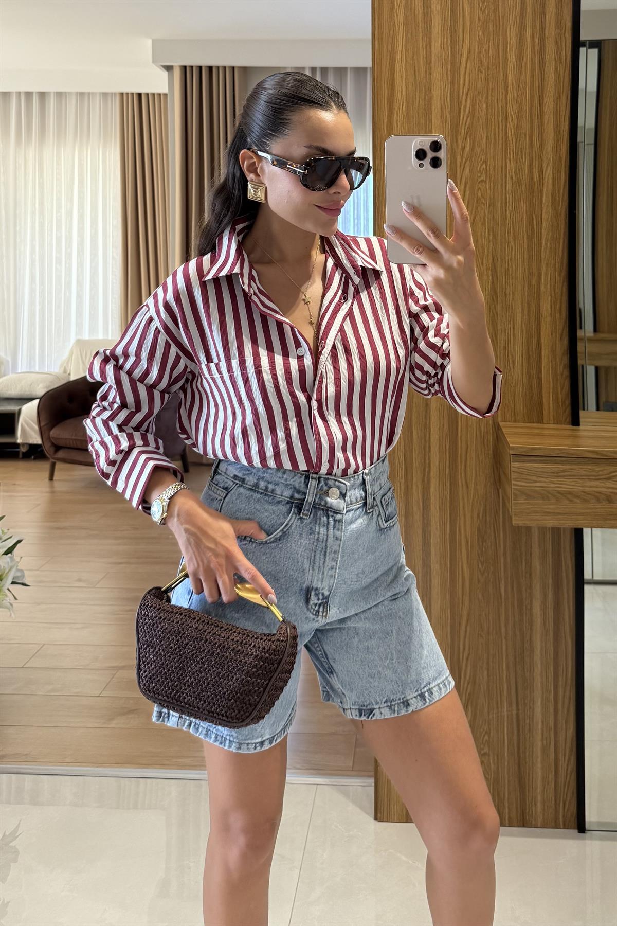 Parker Lightblue Kot Şort