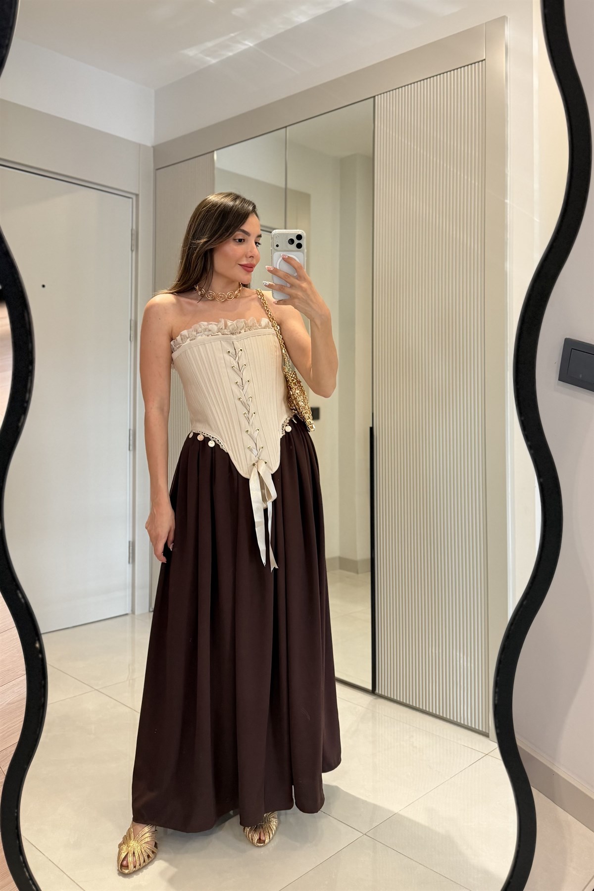 Patricia Vizon Boncuk Detaylı Korse Büstiyer