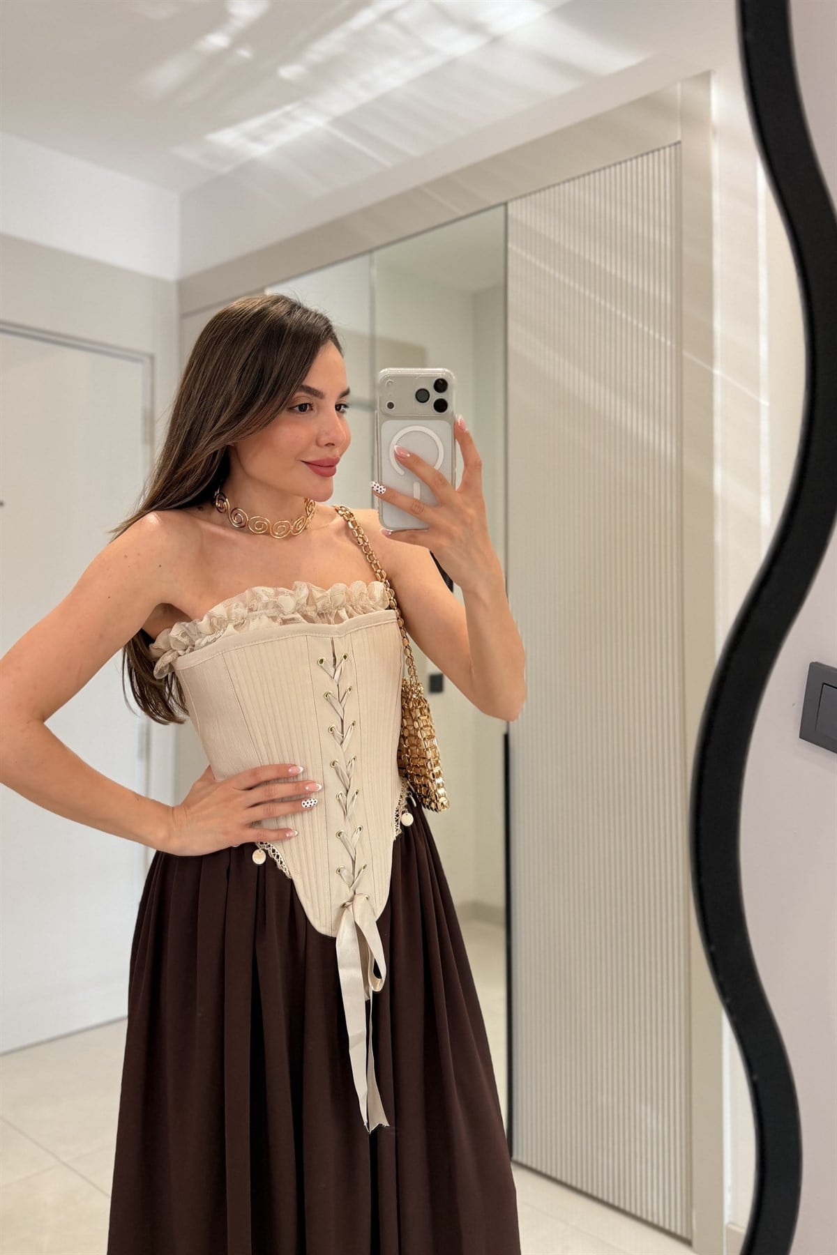 Patricia Vizon Boncuk Detaylı Korse Büstiyer
