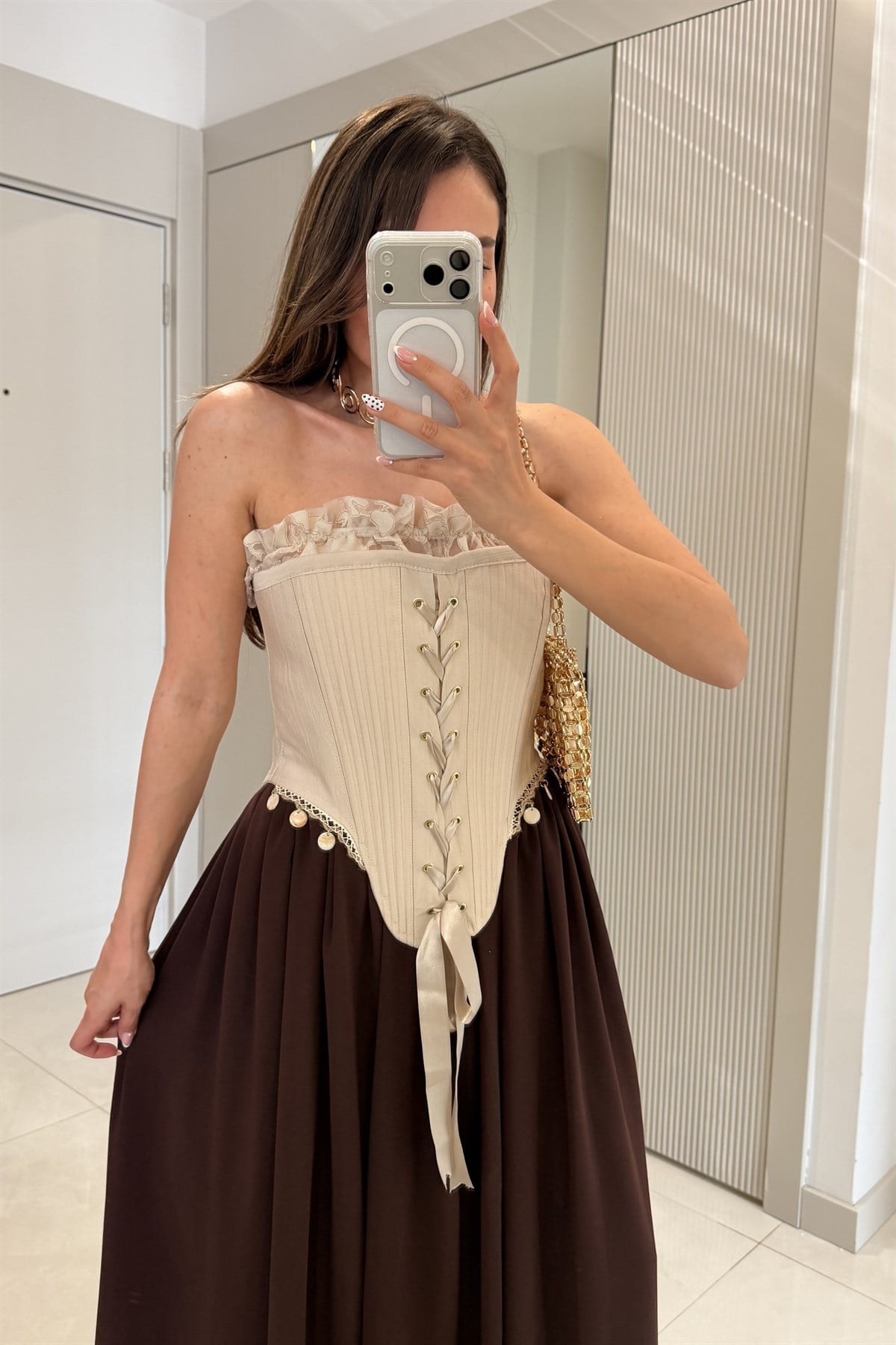 Patricia Vizon Boncuk Detaylı Korse Büstiyer