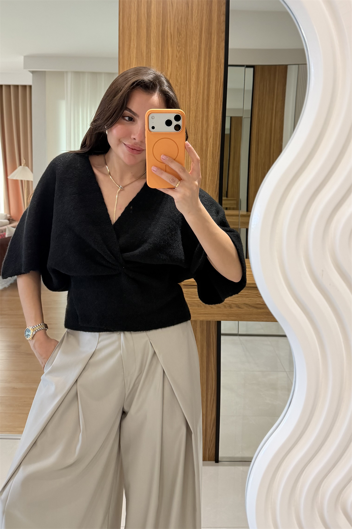 Paula Taş Pensli Palazzo Pantolon 