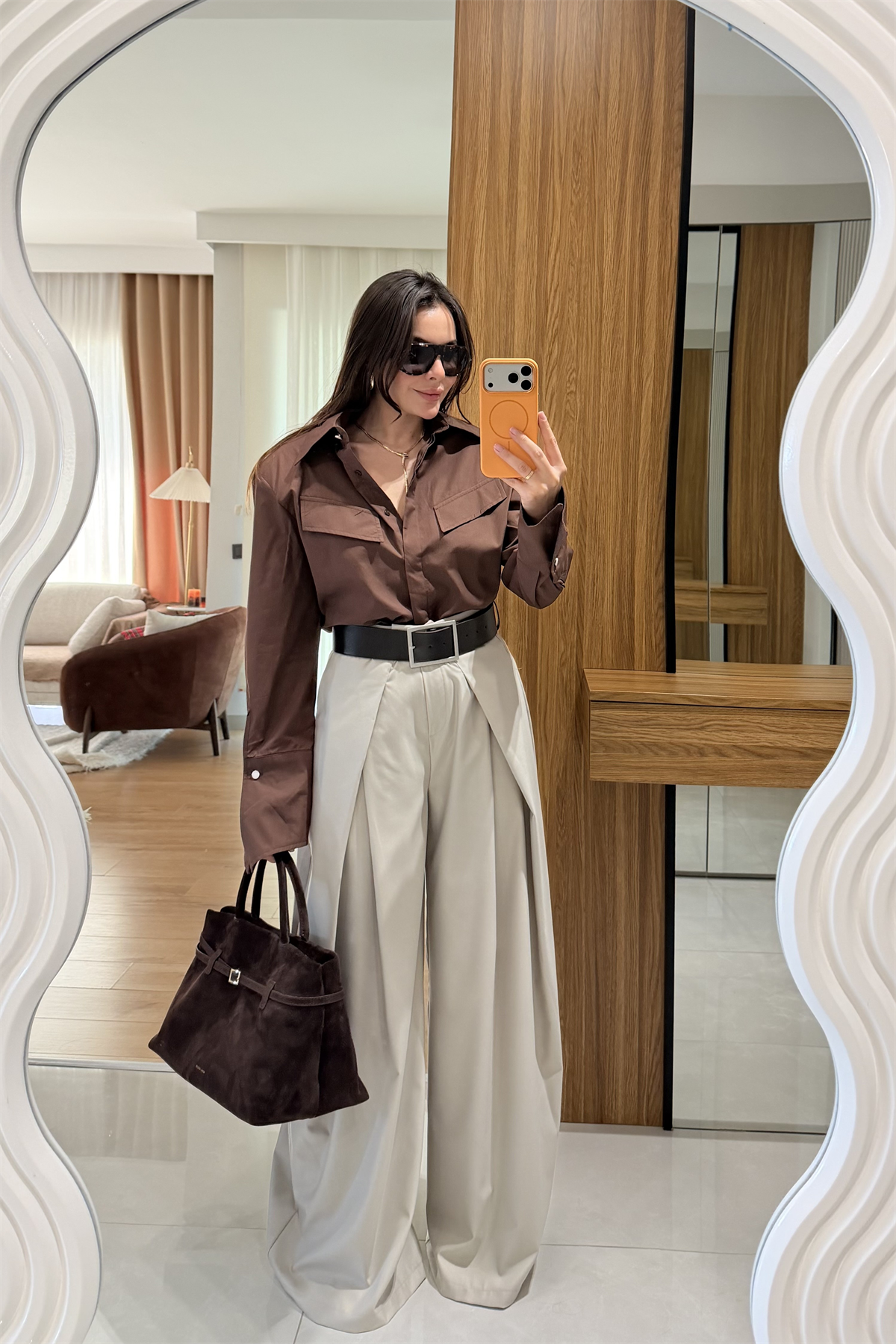 Paula Taş Pensli Palazzo Pantolon 