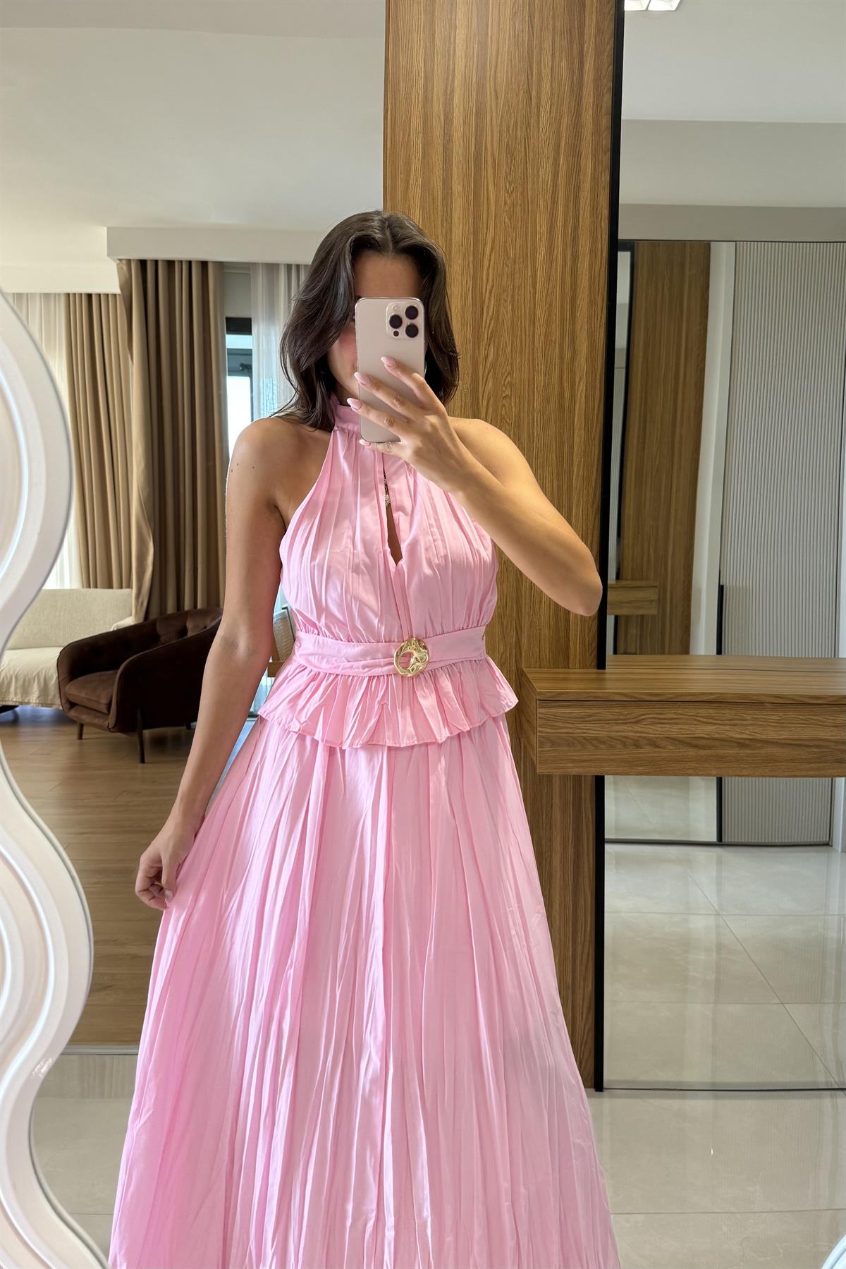 Pearce Pembe Gold Tokalı Etekli Takım