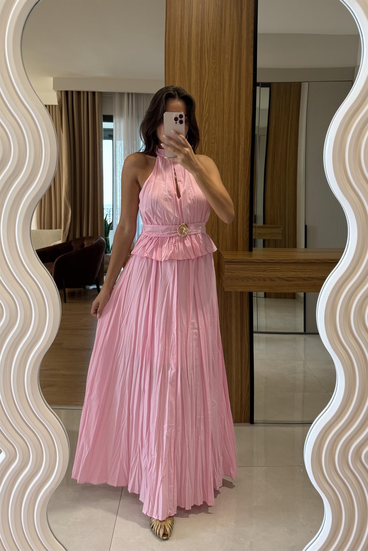 Pearce Pembe Gold Tokalı Etekli Takım