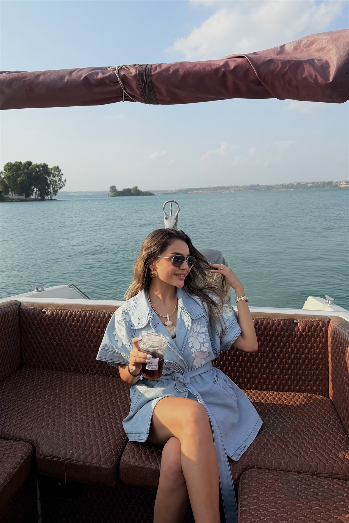 Pier Nakışlı Premium Denim Yelek