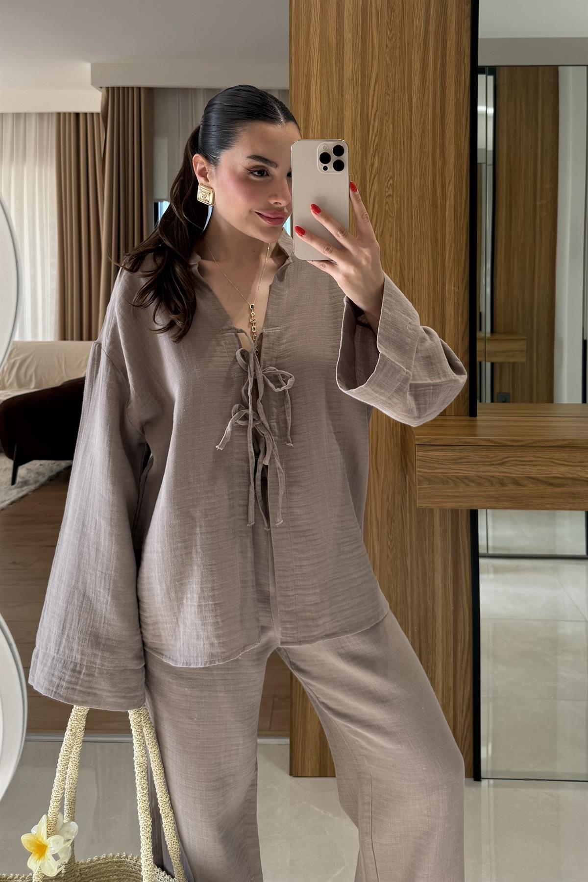 Pixre Vizon Müslin Bağlamalı Takım