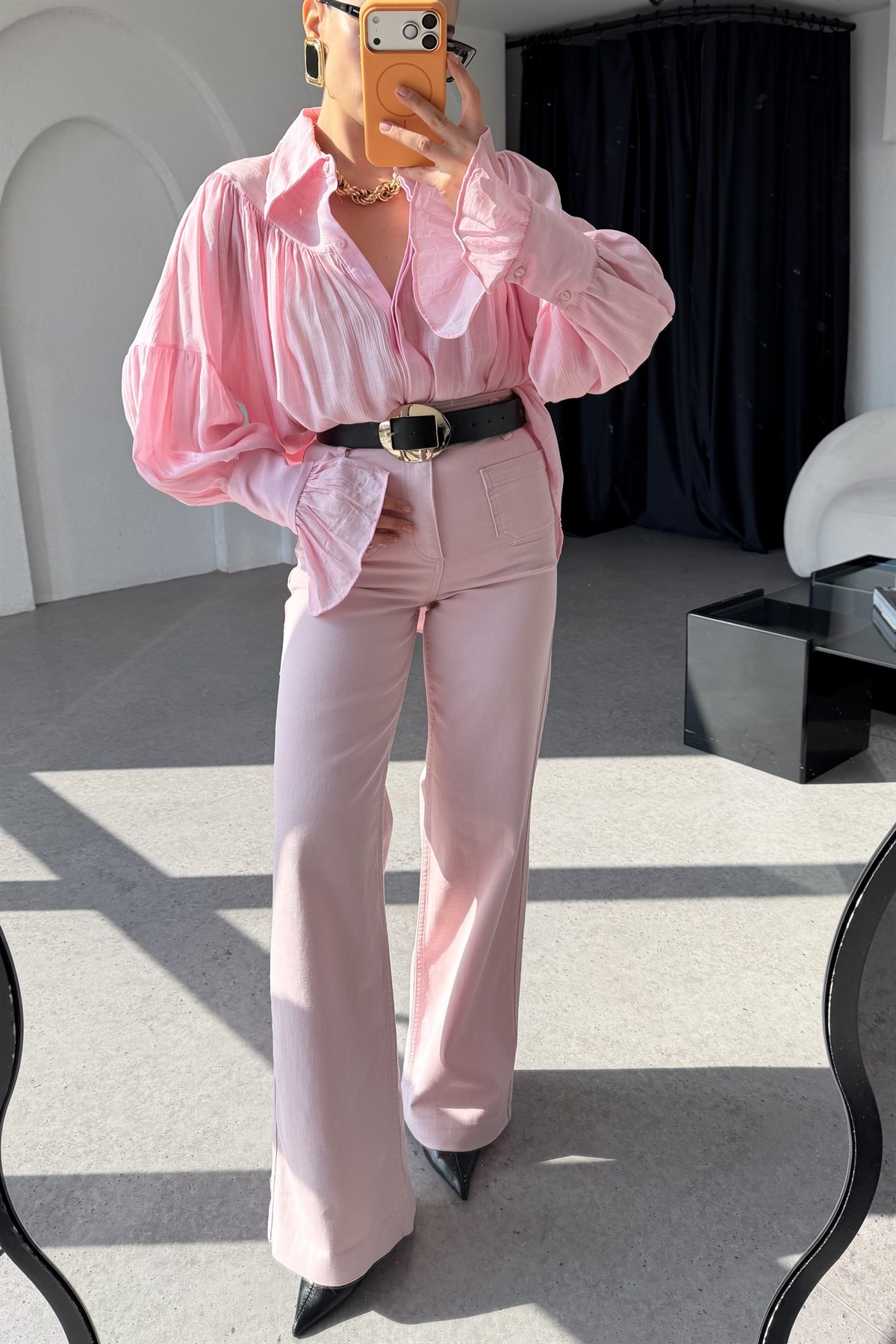 Pockey Pembe Wide Leg Jean