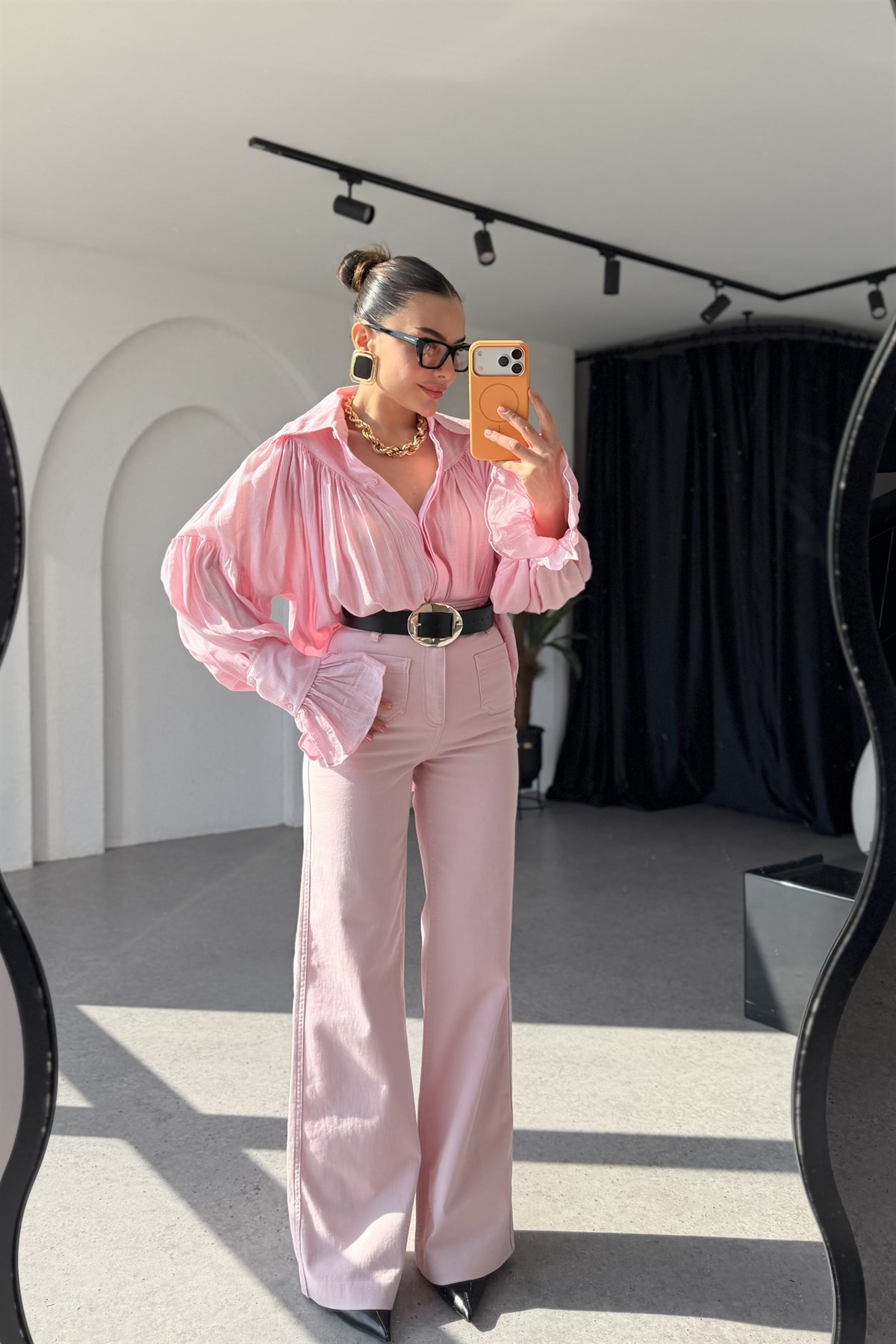 Pockey Pembe Wide Leg Jean