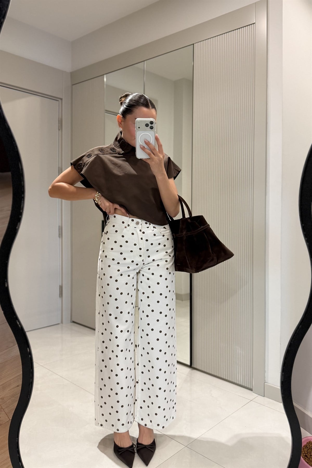 Polermo Puantiyeli Wide Leg Jean