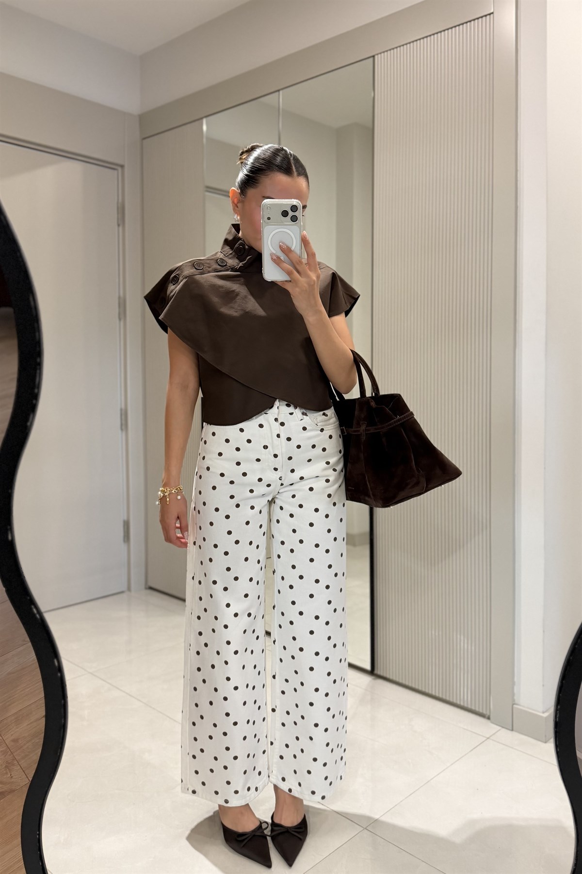 Polermo Puantiyeli Wide Leg Jean