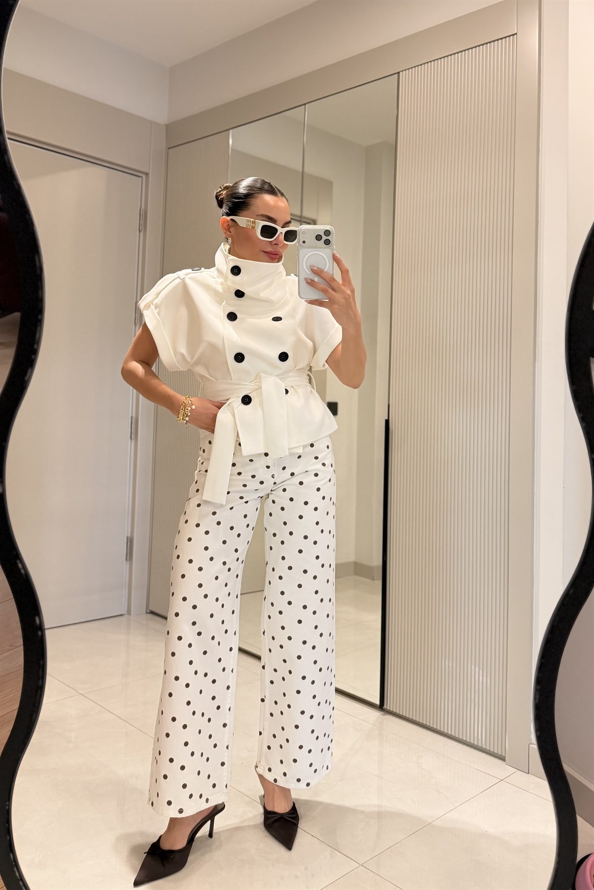 Polermo Puantiyeli Wide Leg Jean