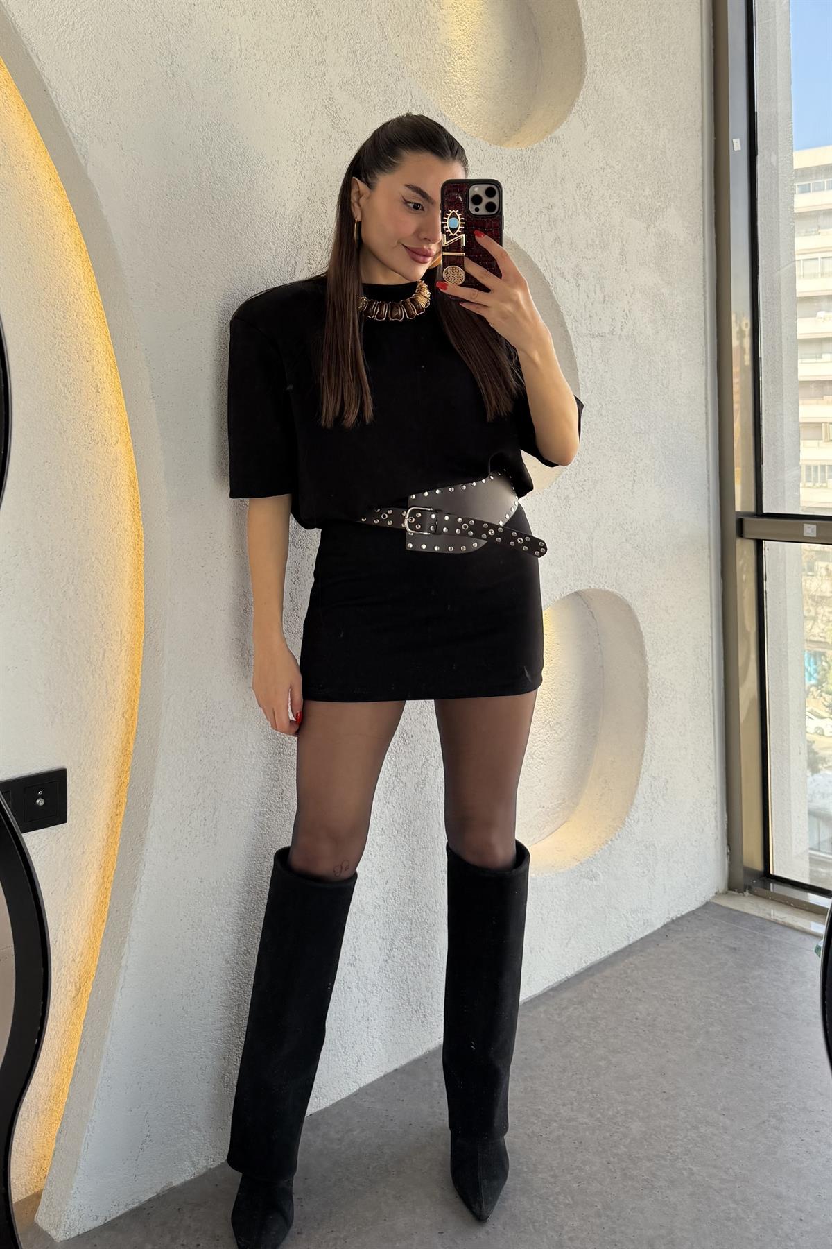 Politan Vatkalı Spor Elbise-Siyah