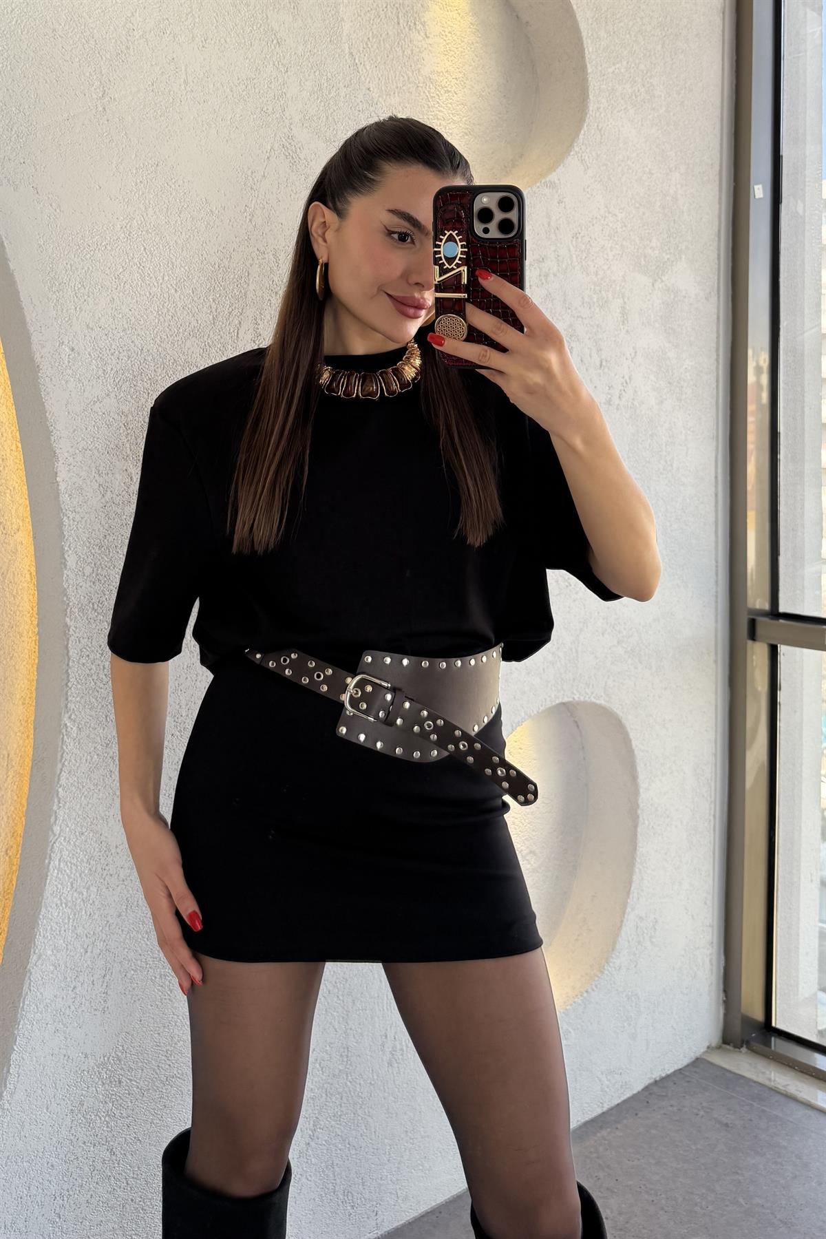 Politan Vatkalı Spor Elbise-Siyah