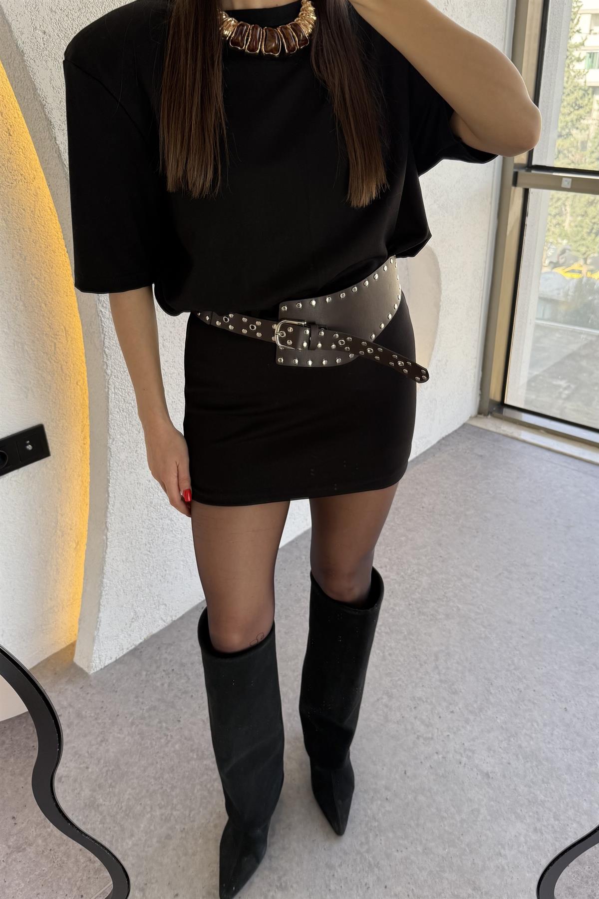 Politan Vatkalı Spor Elbise-Siyah