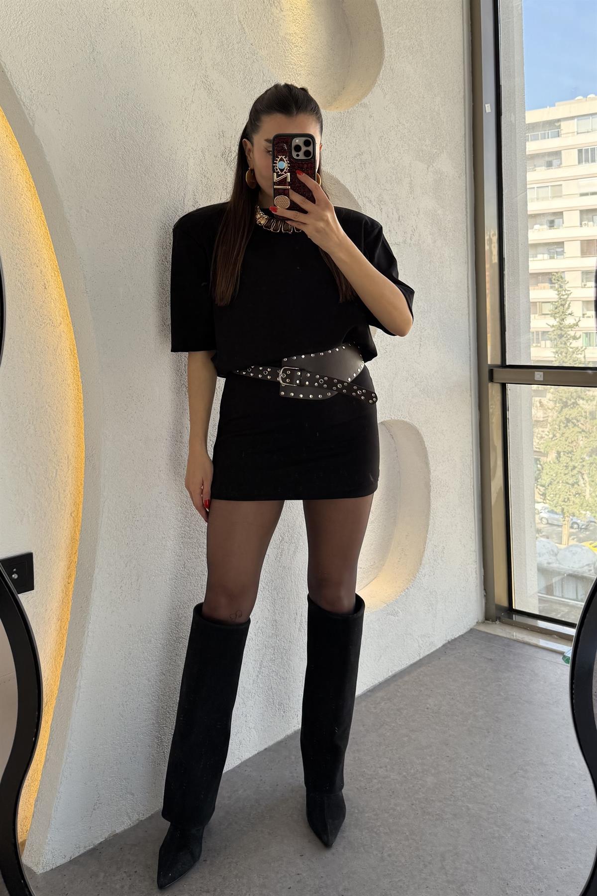 Politan Vatkalı Spor Elbise-Siyah