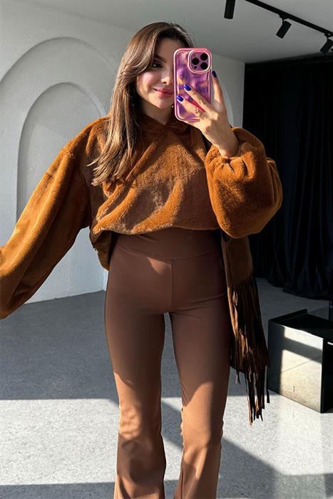 Poply Acı Kahve Pofuduk Sweatshirt