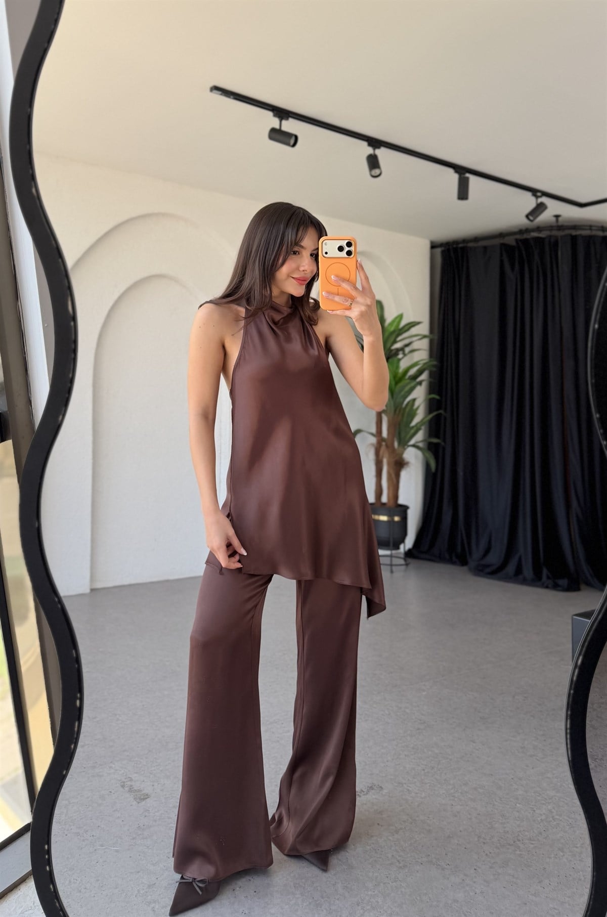 Prema Kahve Premium Saten Takım