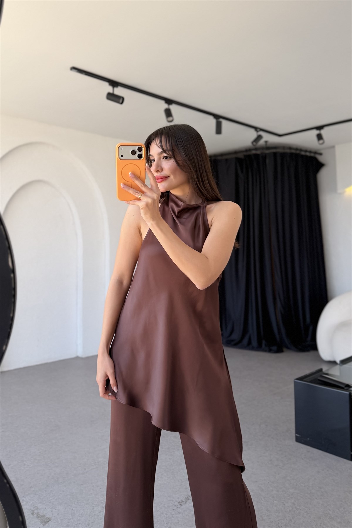 Prema Kahve Premium Saten Takım