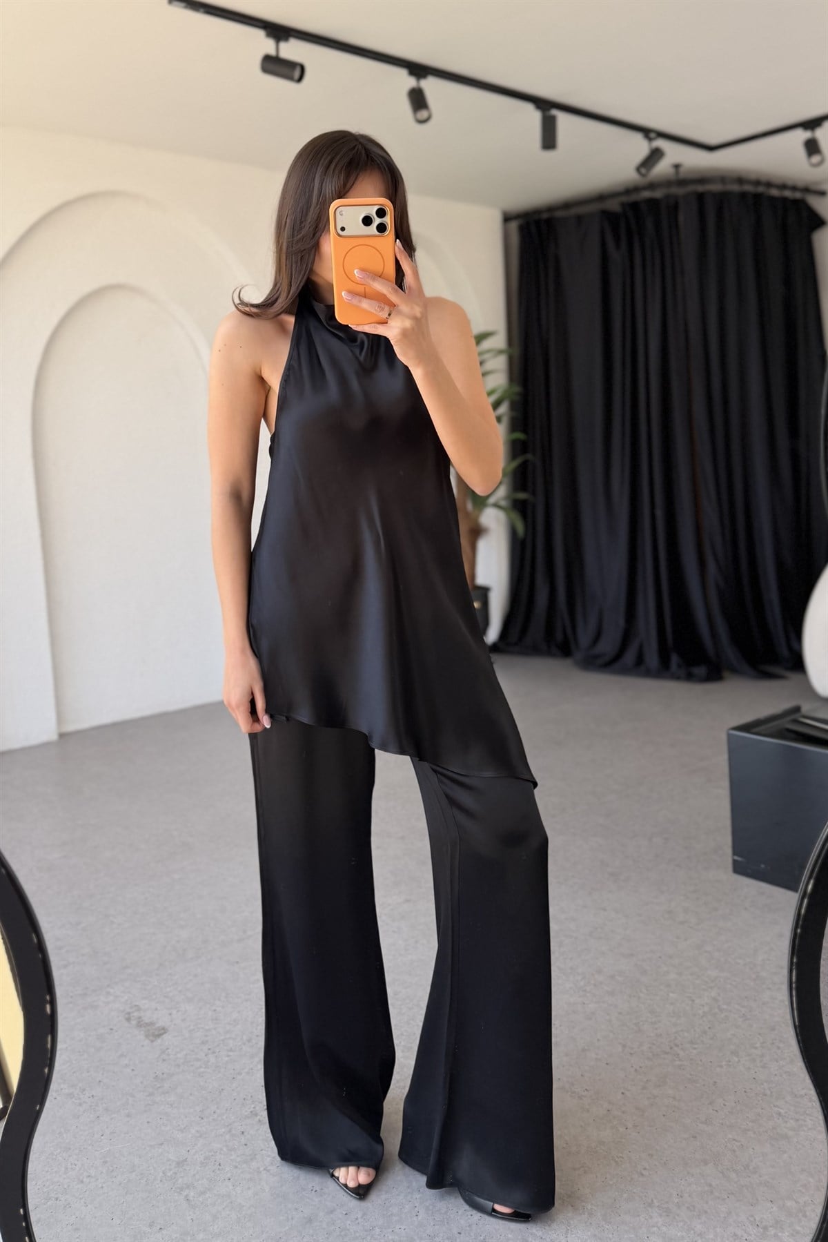 Prema Siyah Premium Saten Takım