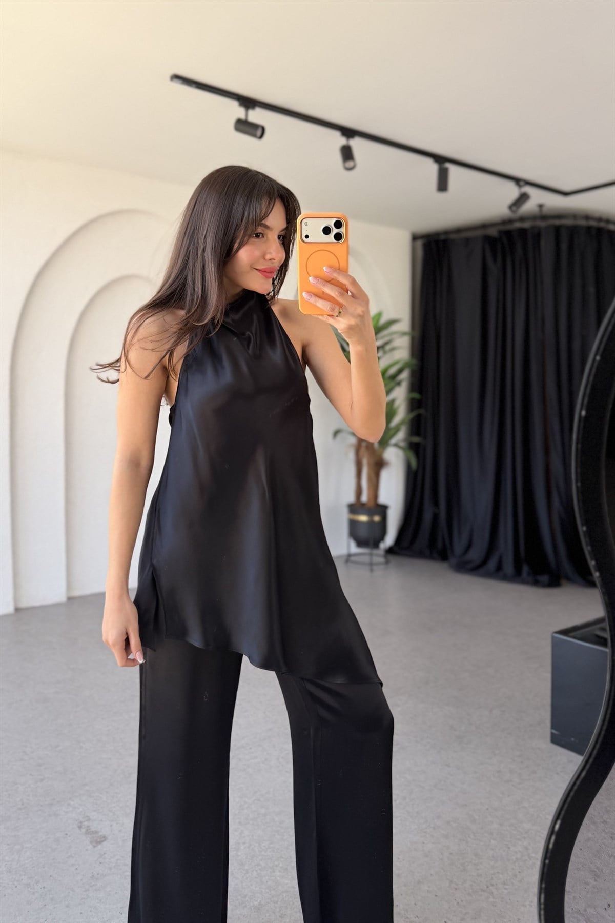 Prema Siyah Premium Saten Takım