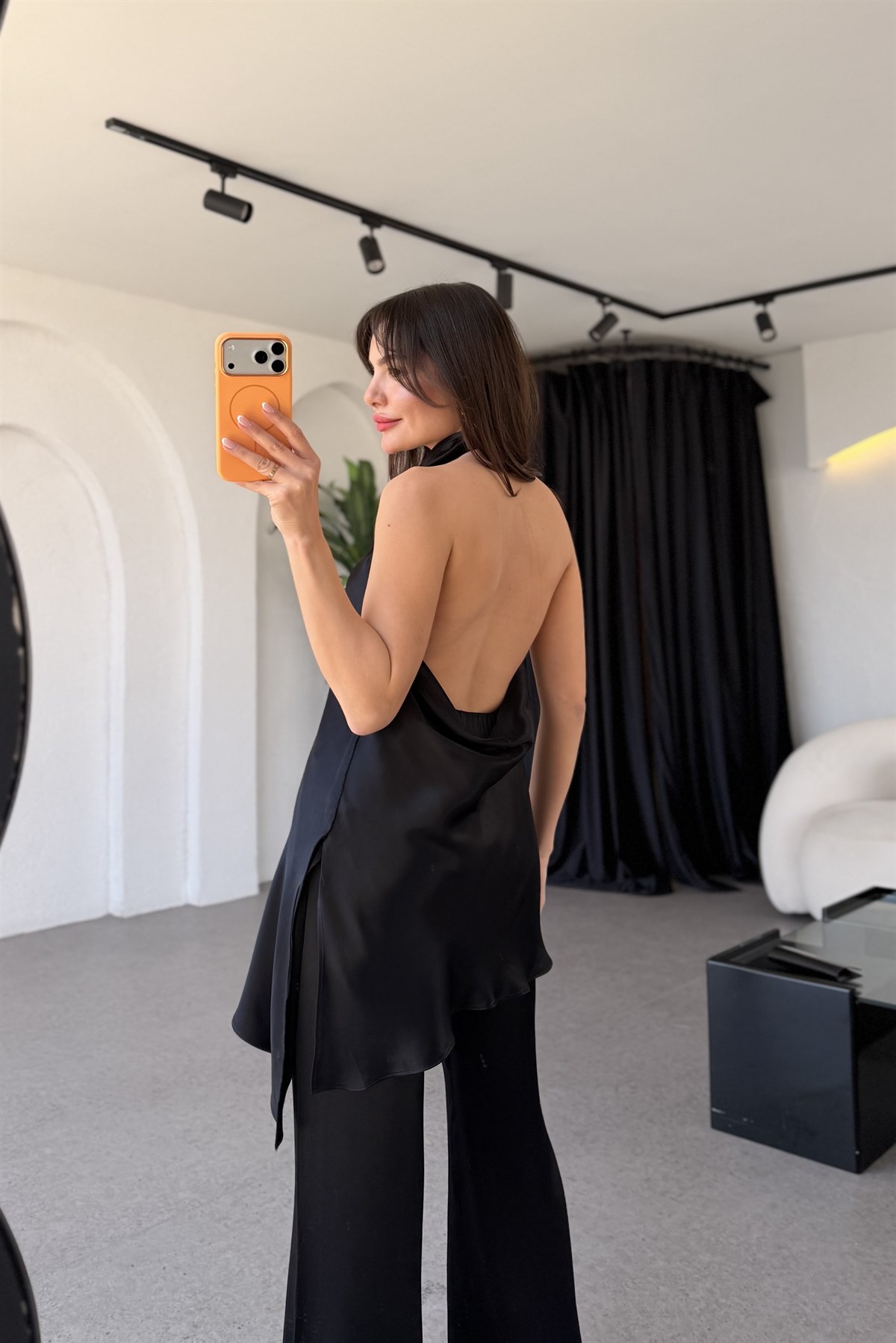 Prema Siyah Premium Saten Takım