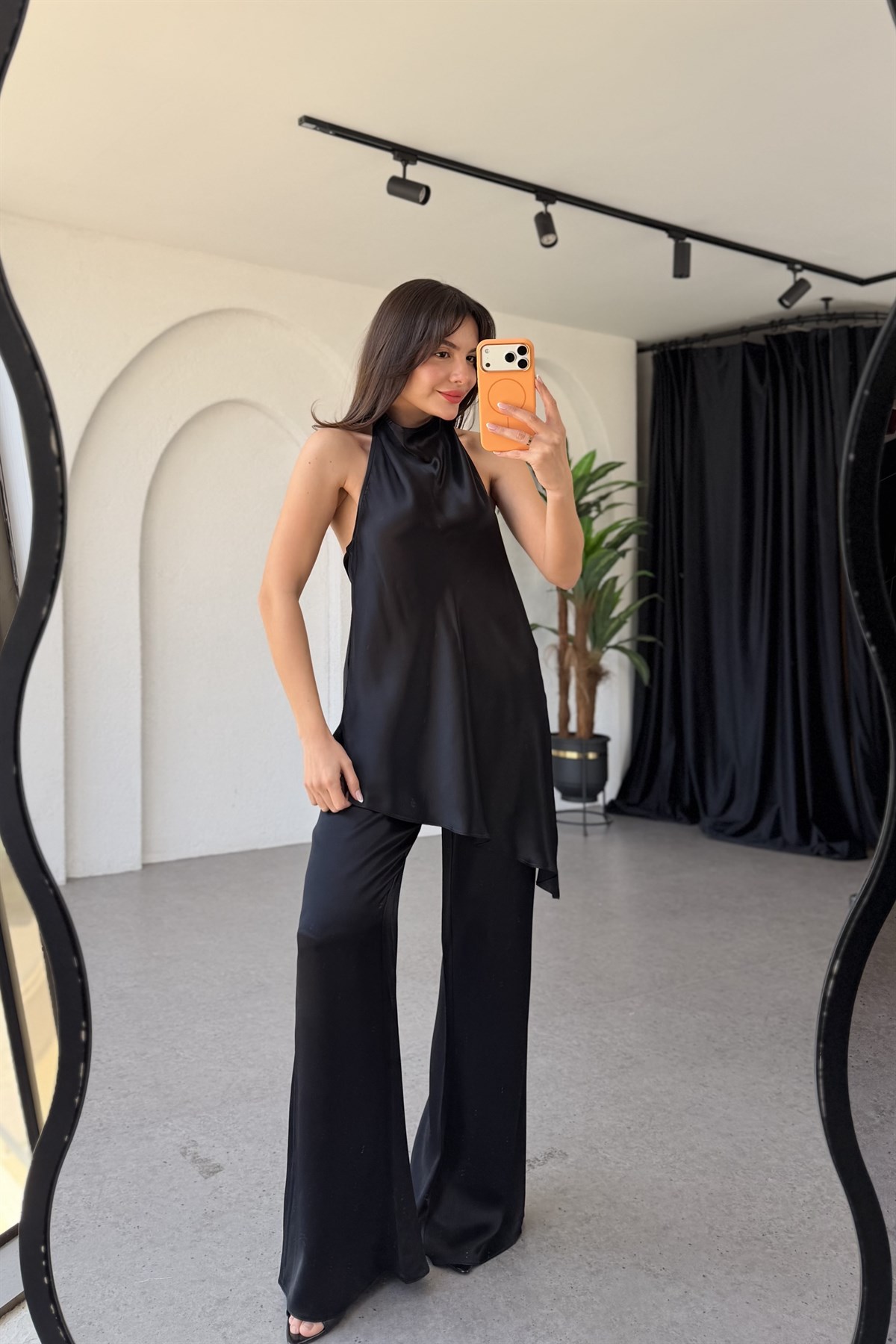 Prema Siyah Premium Saten Takım