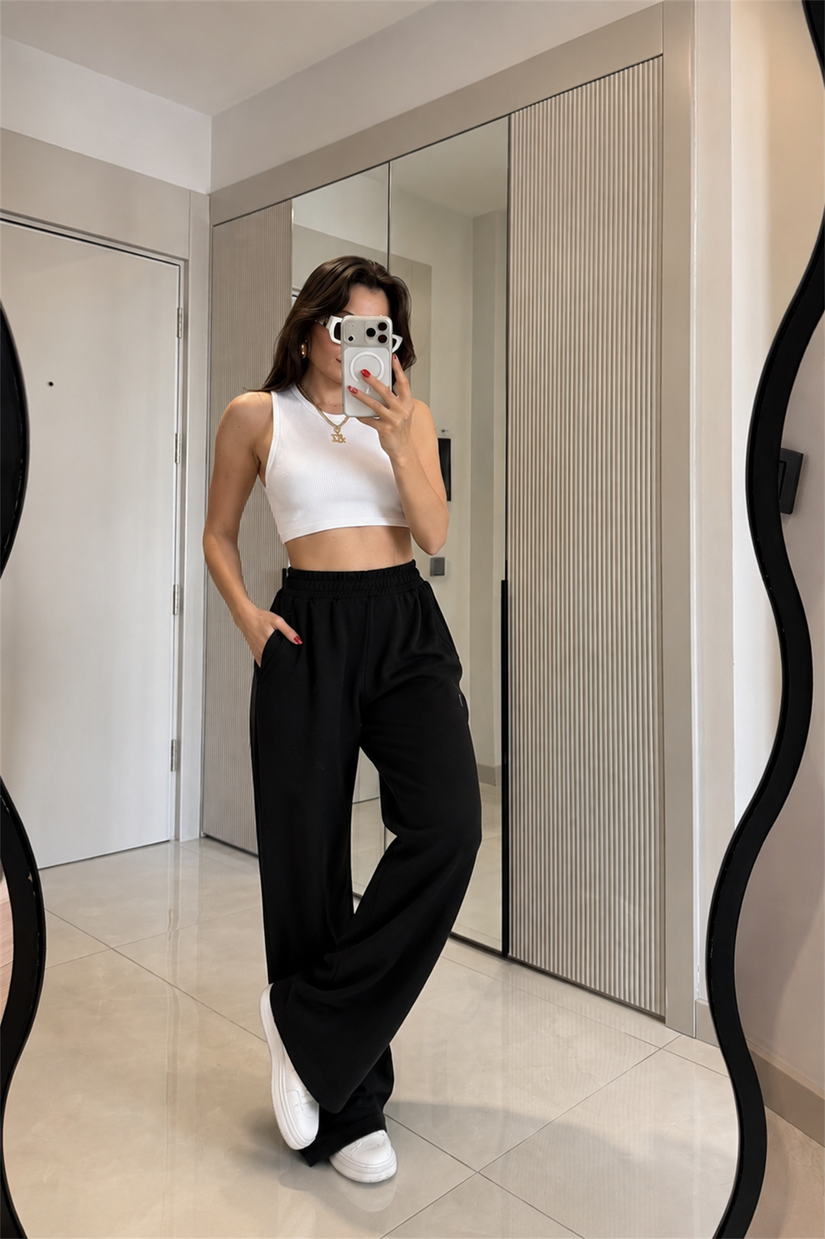 Preppy Siyah Oys Modal Eşofman Altı
