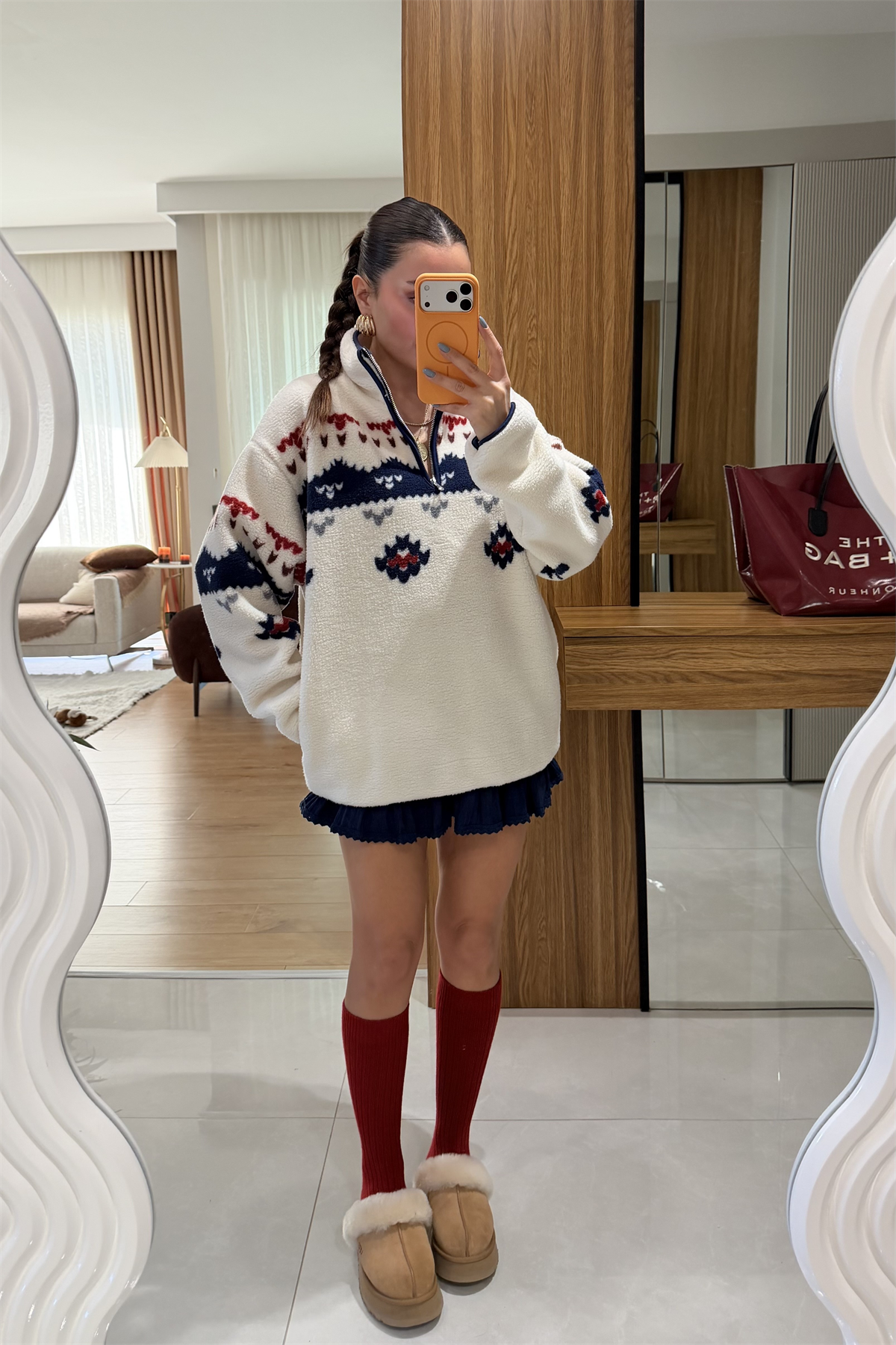 Presy Lacivert Teddy Kazak