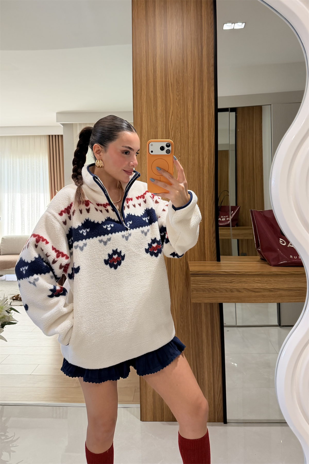 Presy Lacivert Teddy Kazak