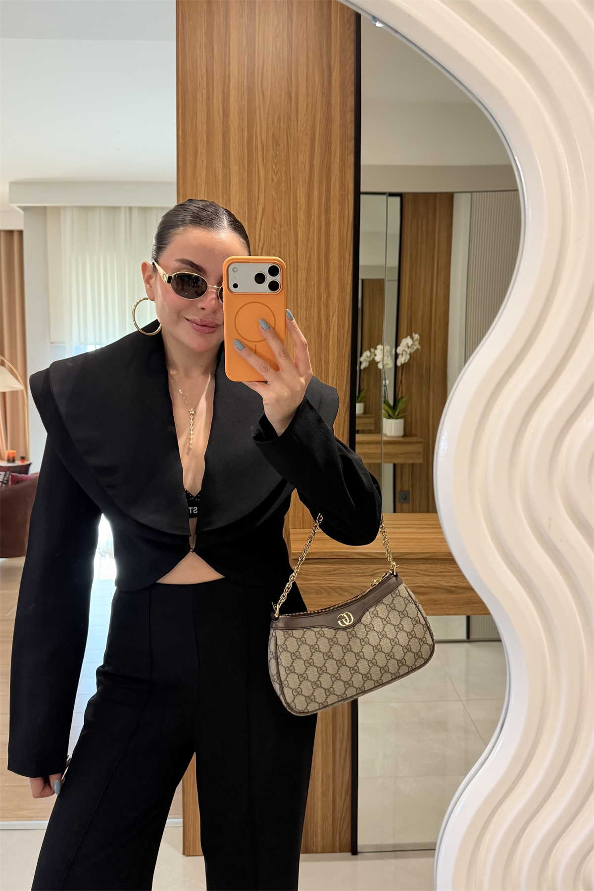Priel Siyah Tasarım Blazer Pantolon Takım