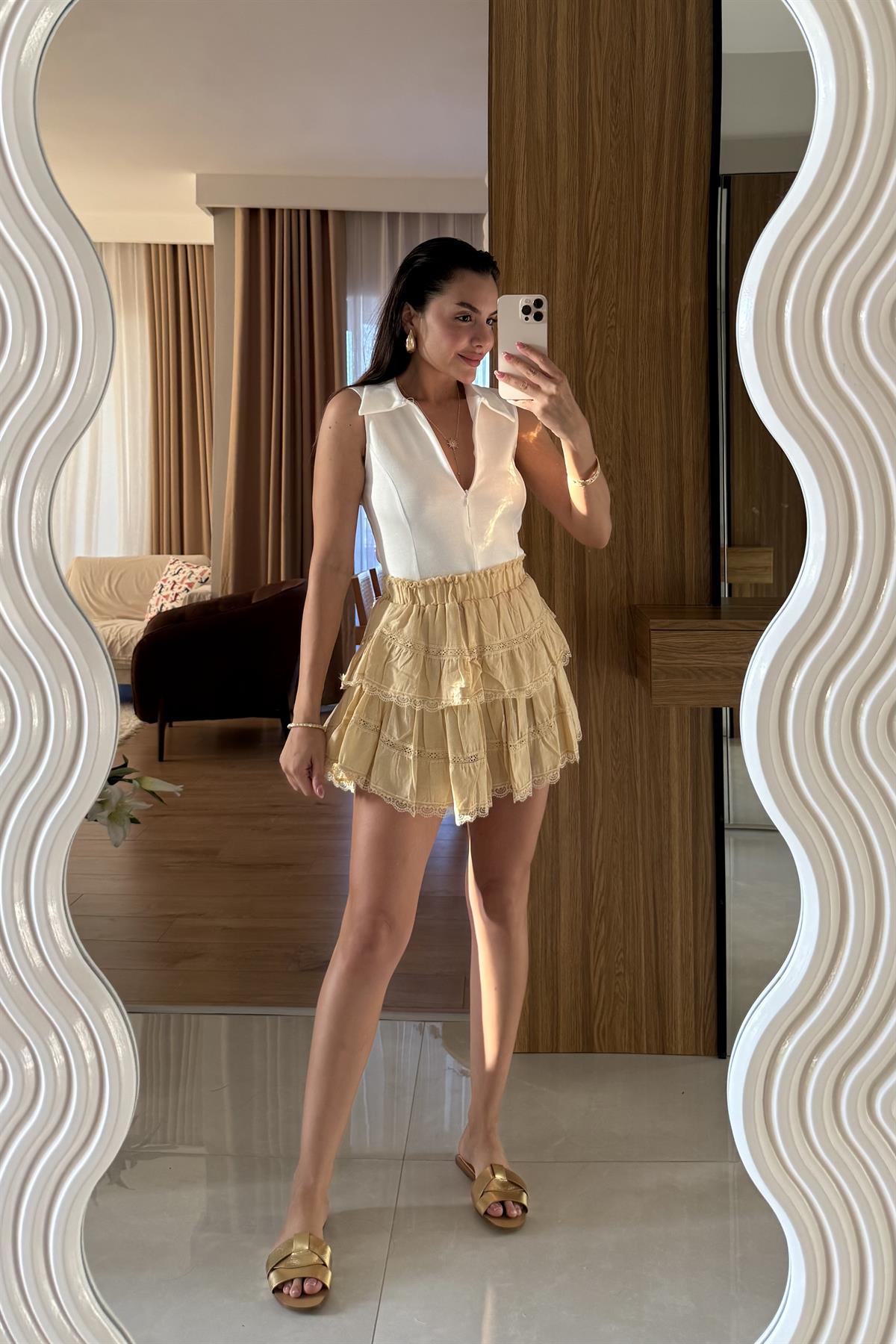 Prilepa Beyaz Kolsuz Polo Yaka Body