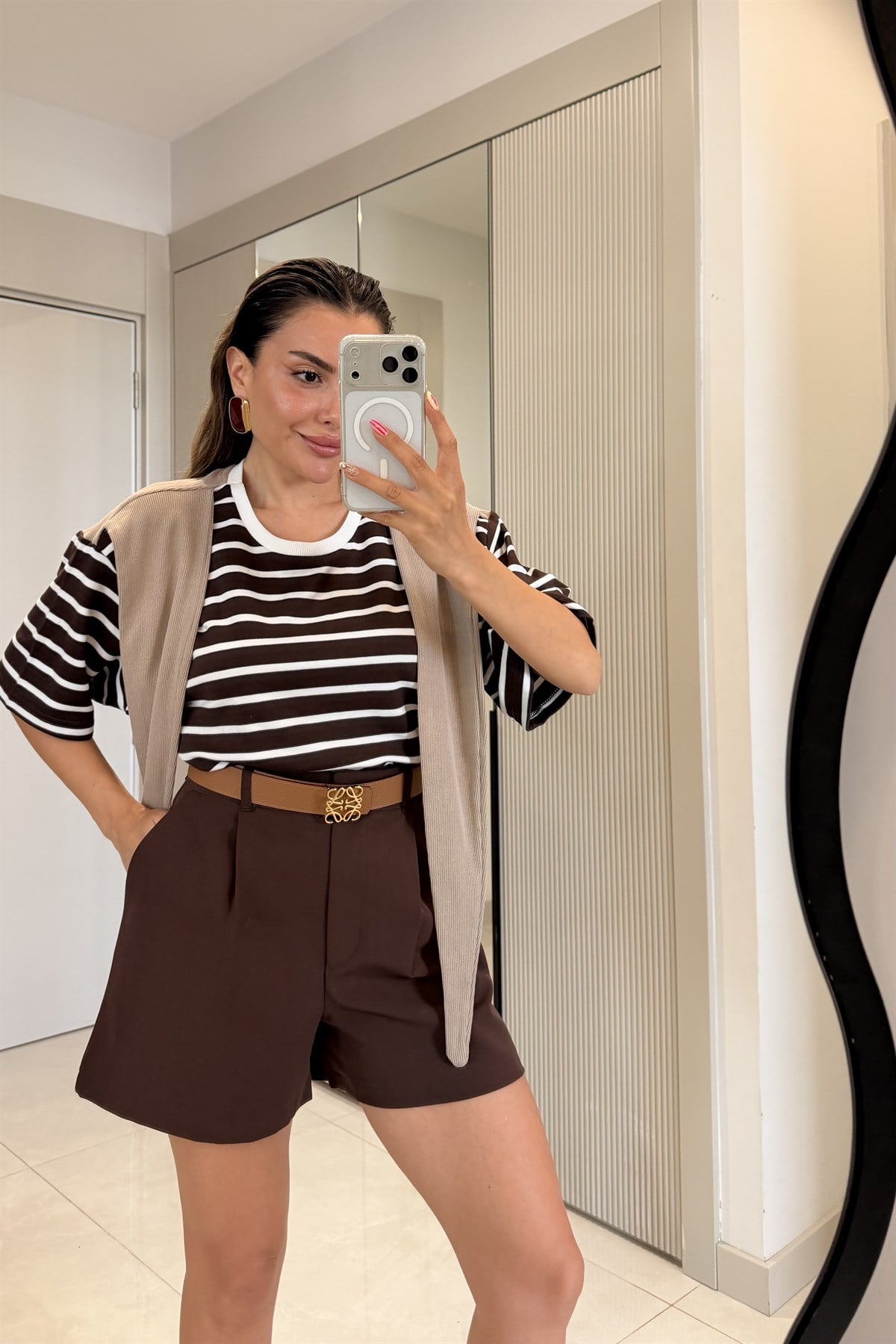 Puerta Kahve Üstü Kahve Bağlamalı Tshirt