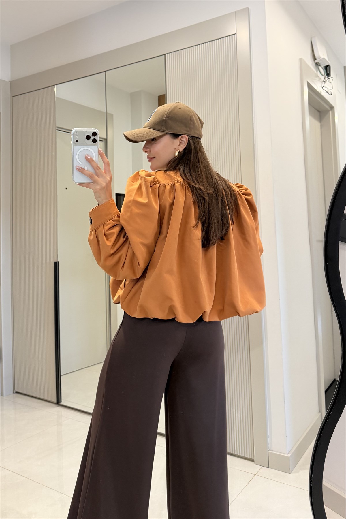 Pumpkin Oranj Vatkalı Balon Trenç