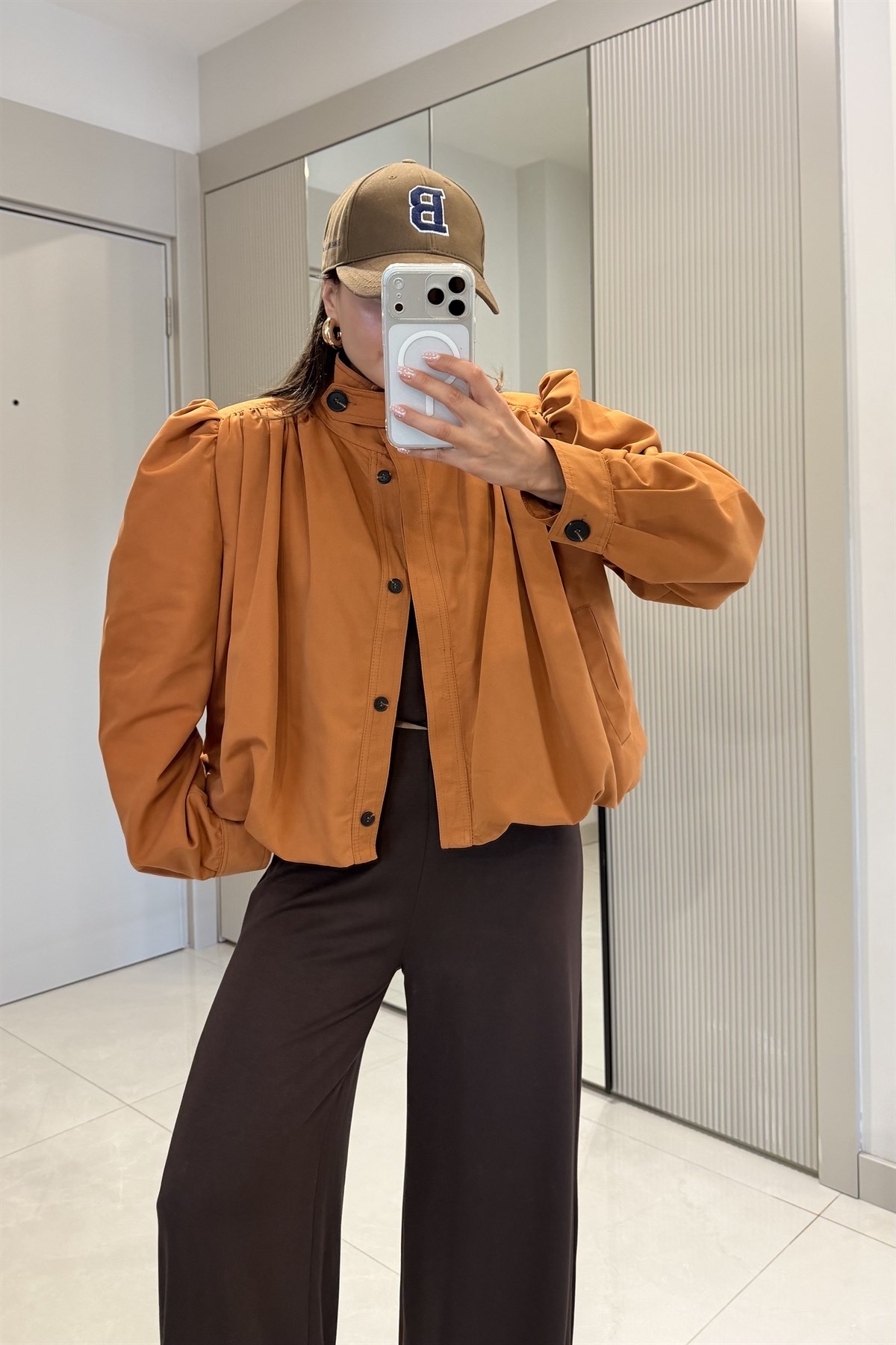 Pumpkin Oranj Vatkalı Balon Trenç