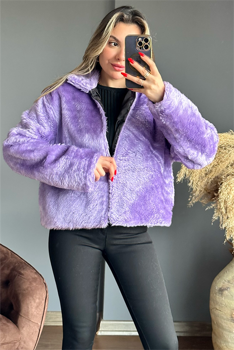 Purple peluş tasarım ceket