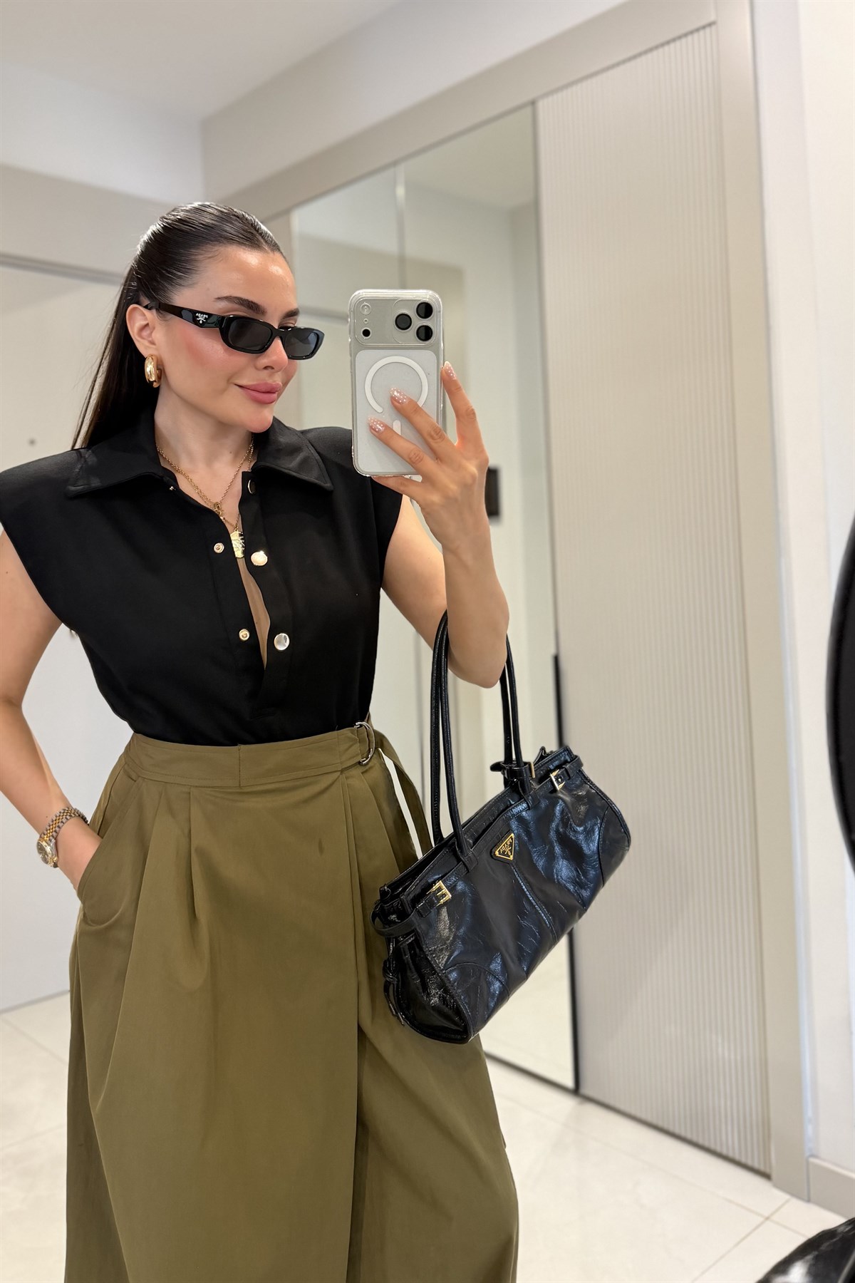 Quarce Siyah Vatkalı Bodysuit