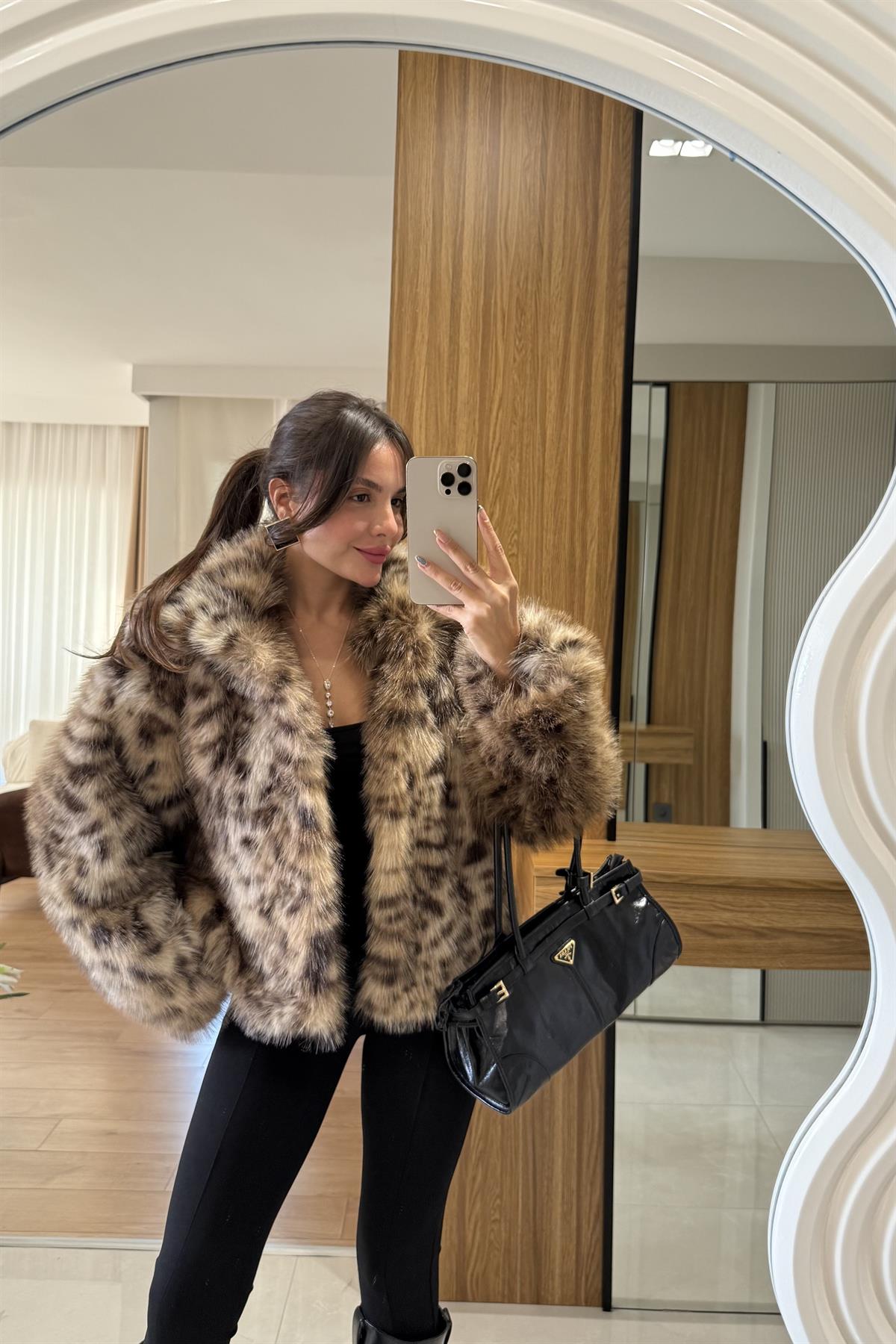 Kuera Leopar Desen Kürk