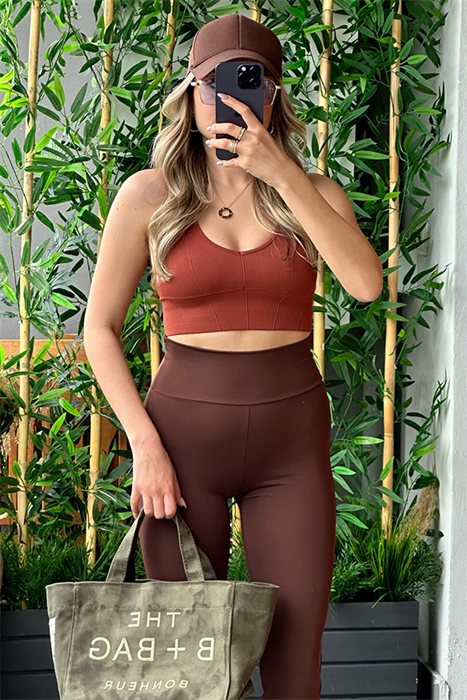 Ques fitilli kiremit spor crop top