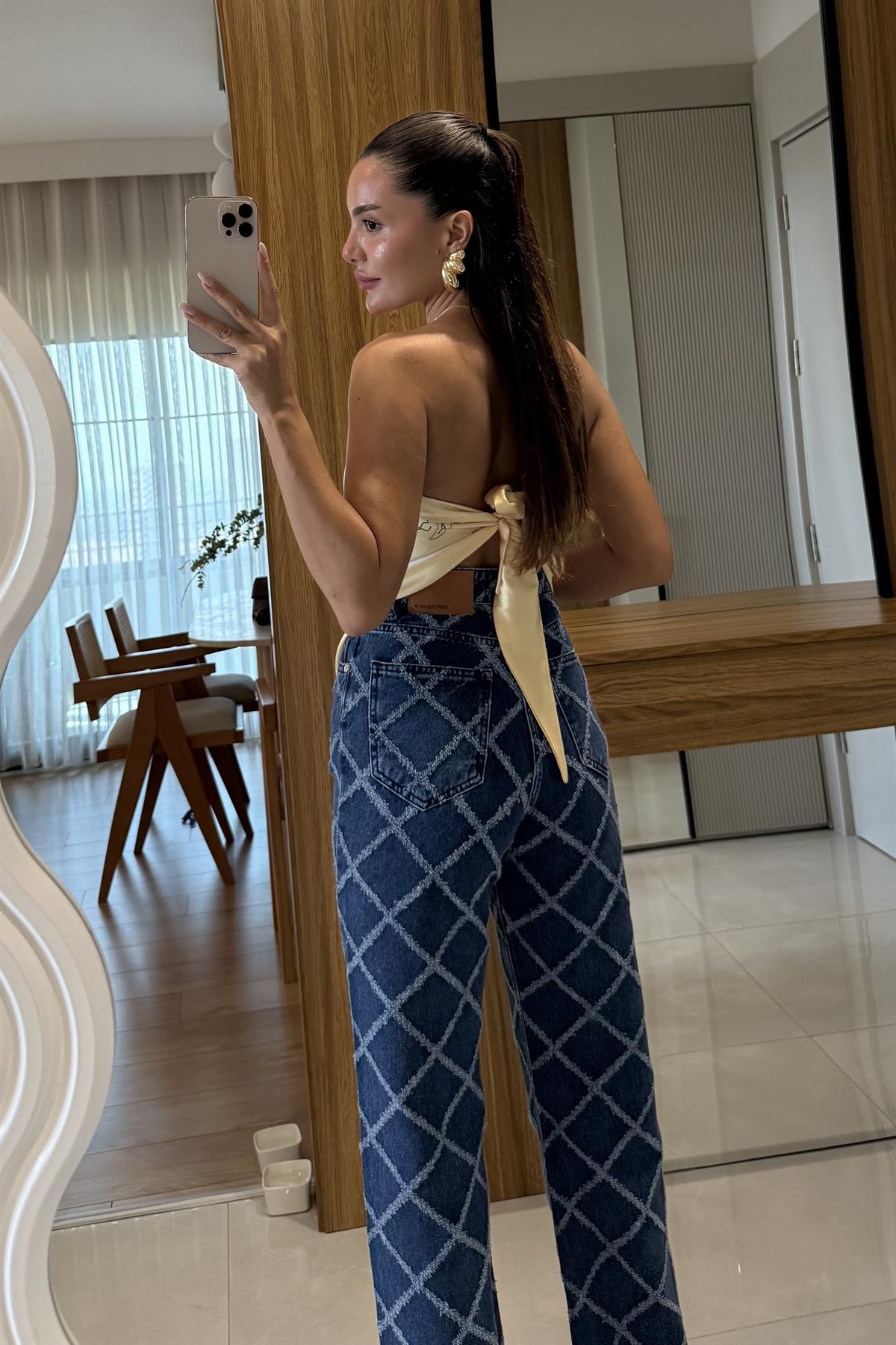 Raiden Sarı Fular Bluz