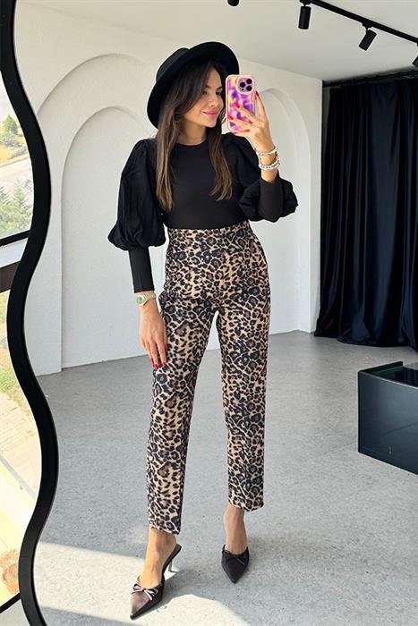 Reaga Leopar Mom Pantolon