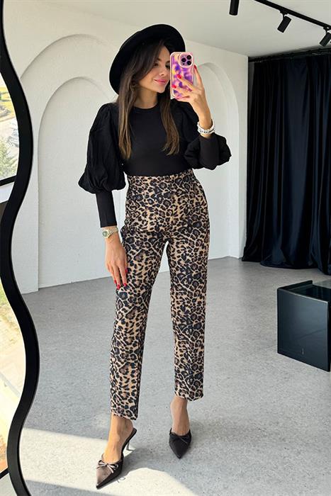 Reaga Leopar Mom Pantolon